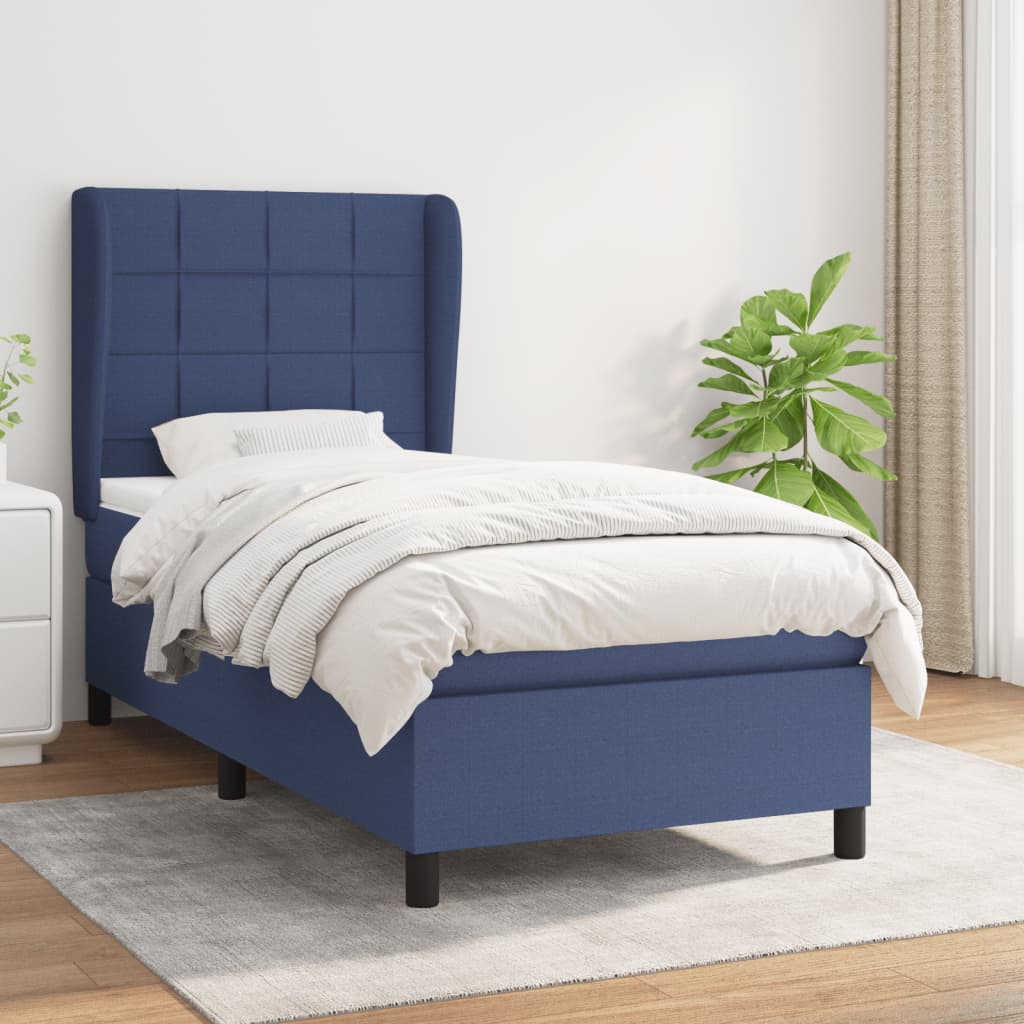 Giroletto a Molle con Materasso Blu 90x190 cm in Tessuto | homemem39