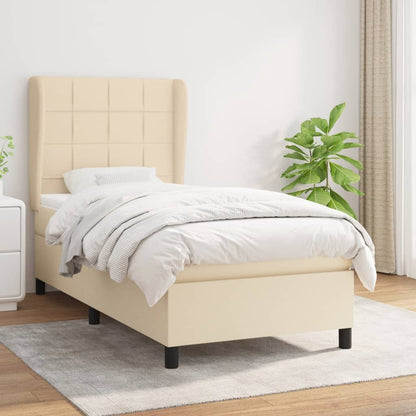 Giroletto a Molle con Materasso Crema 100x200 cm in Tessuto | homemem39