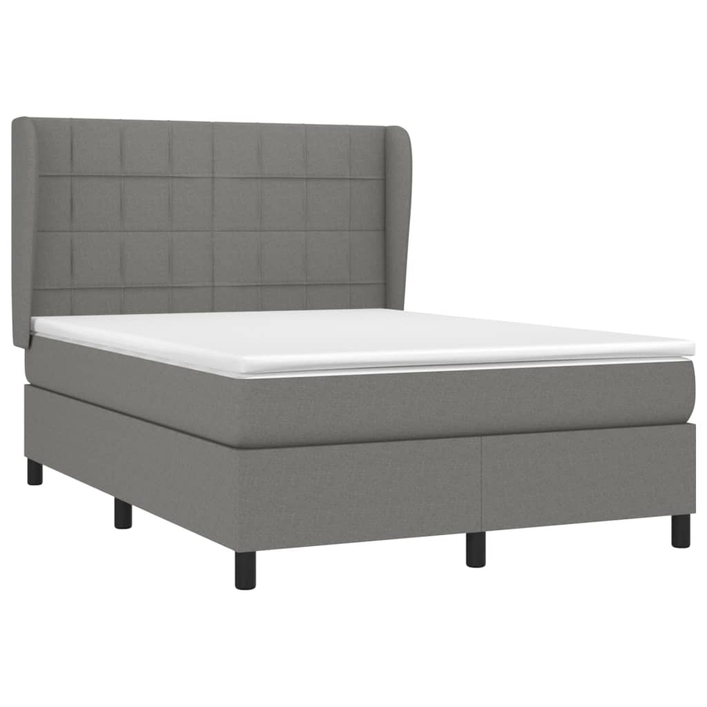 Giroletto a Molle con Materasso Grigio Scuro 140x190 cm Tessuto | homemem39