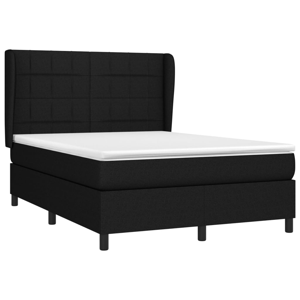 Giroletto a Molle con Materasso Nero 140x190 cm in Tessuto | homemem39