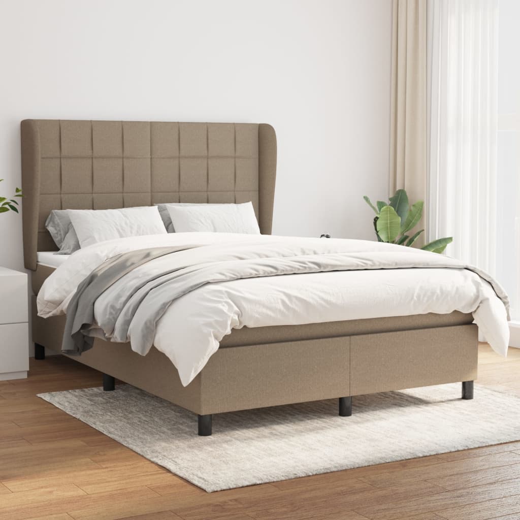 Giroletto a Molle con Materasso Tortora 140x200 cm in Tessuto | homemem39