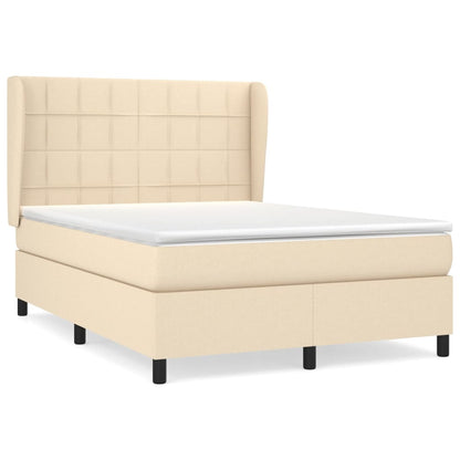Giroletto a Molle con Materasso Crema 140x200 cm in Tessuto | homemem39