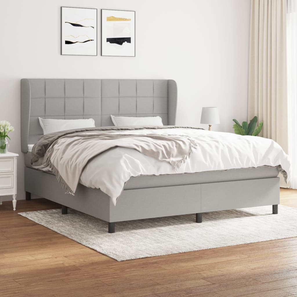Giroletto a Molle con Materasso Grigio Chiaro160x200 cm Tessuto | homemem39