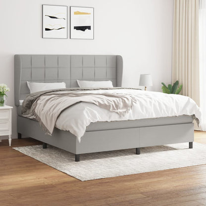 Giroletto a Molle con Materasso Grigio Chiaro160x200 cm Tessuto | homemem39