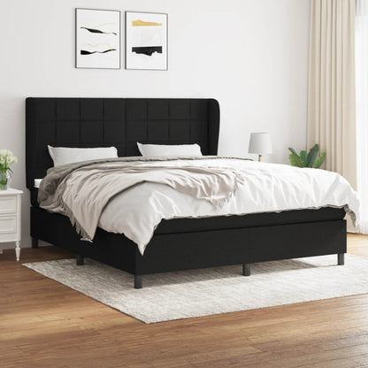 Giroletto a Molle con Materasso Nero 160x200 cm in Tessuto | homemem39