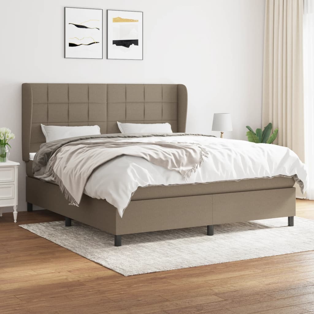 Giroletto a Molle con Materasso Tortora 160x200 cm in Tessuto | homemem39