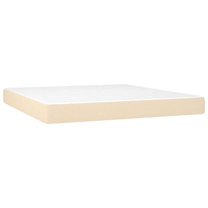 Giroletto a Molle con Materasso Crema 160x200 cm in Tessuto | homemem39
