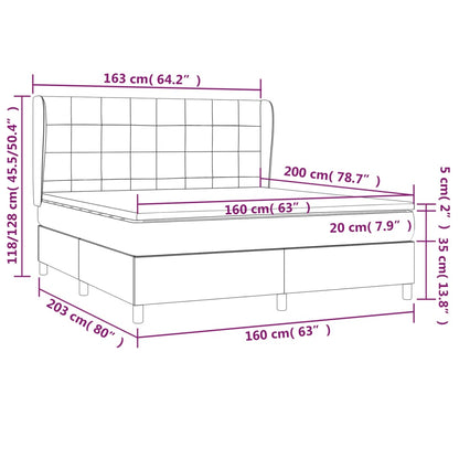 Giroletto a Molle con Materasso Blu 160x200 cm in Tessuto | homemem39