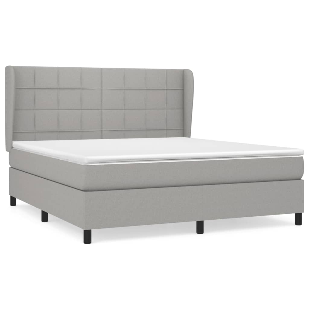 Giroletto a Molle con Materasso Grigio Chiaro180x200 cm Tessuto | homemem39