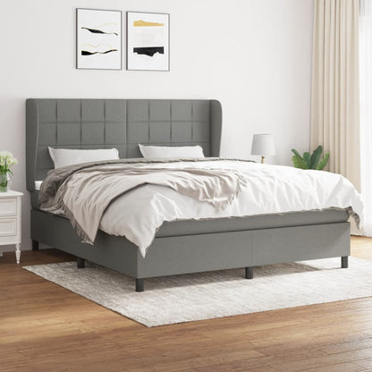 Giroletto a Molle con Materasso Grigio Scuro 180x200 cm Tessuto | homemem39