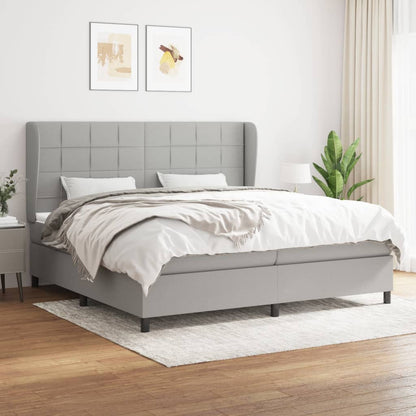Giroletto a Molle con Materasso Grigio Chiaro 200x200cm Tessuto | homemem39