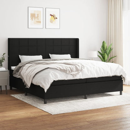 Giroletto a Molle con Materasso Nero 200x200 cm in Tessuto | homemem39