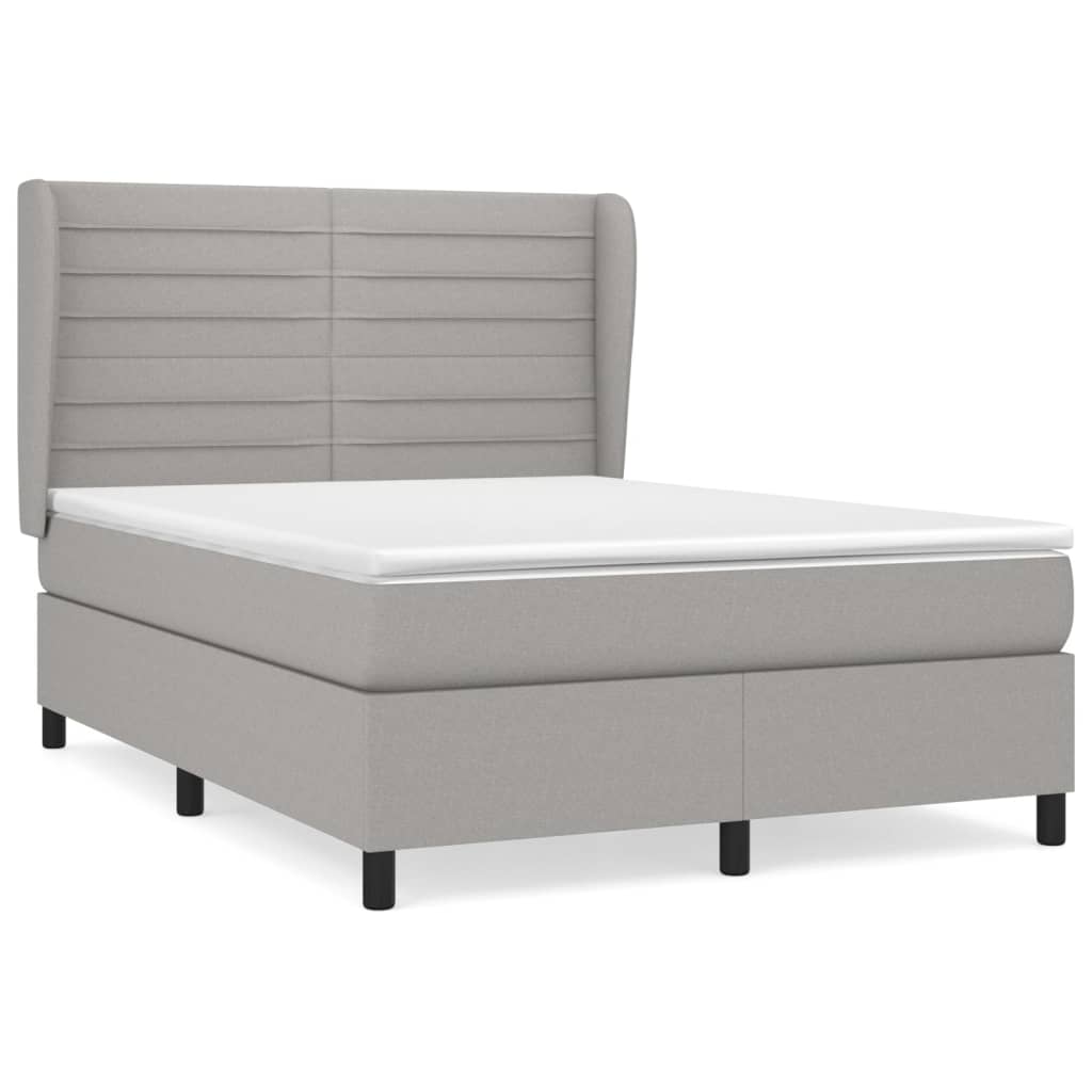 Giroletto a Molle con Materasso Grigio Chiaro 140x190cm Tessuto | homemem39