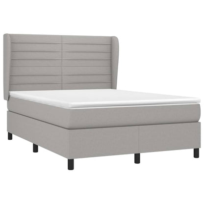 Giroletto a Molle con Materasso Grigio Chiaro 140x200cm Tessuto | homemem39