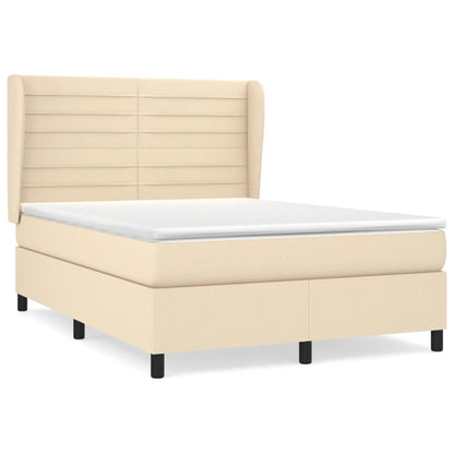 Giroletto a Molle con Materasso Crema 140x200 cm in Tessuto