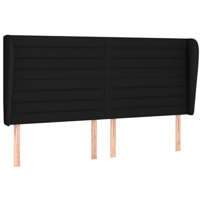 Spring bed frame with black mattress 160x200 cm in fabric