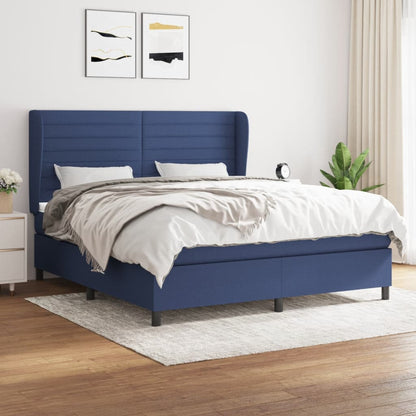 Giroletto a Molle con Materasso Blu 160x200 cm in Tessuto | homemem39
