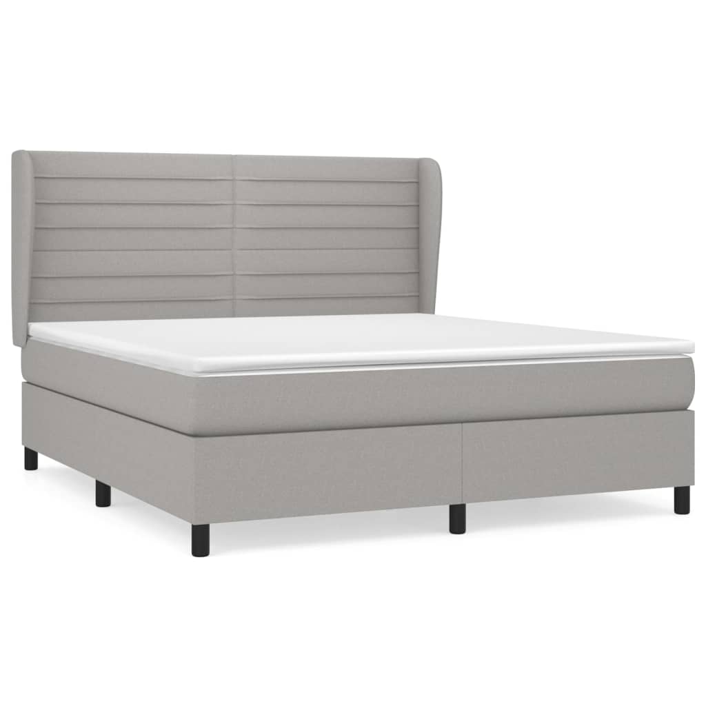 Giroletto a Molle con Materasso Grigio Chiaro180x200 cm Tessuto | homemem39