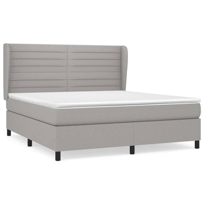 Giroletto a Molle con Materasso Grigio Chiaro180x200 cm Tessuto | homemem39