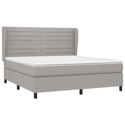 Giroletto a Molle con Materasso Grigio Chiaro180x200 cm Tessuto | homemem39