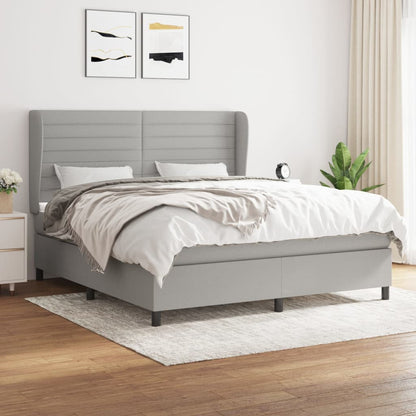 Giroletto a Molle con Materasso Grigio Chiaro180x200 cm Tessuto | homemem39