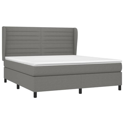Giroletto a Molle con Materasso Grigio Scuro 180x200 cm Tessuto | homemem39