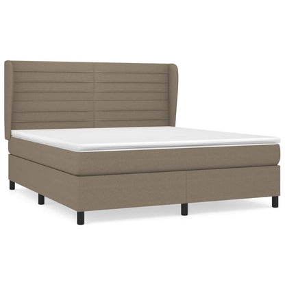 Spring bed frame with dove gray mattress 180x200 cm in fabric