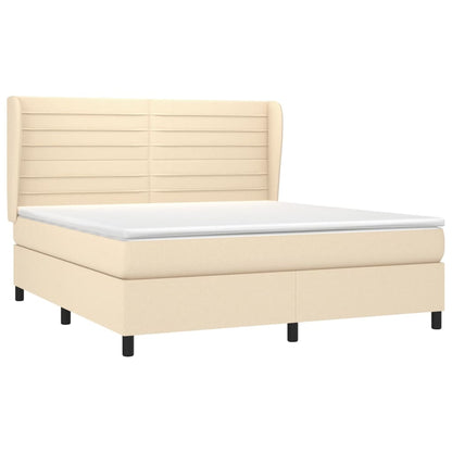 Giroletto a Molle con Materasso Crema 180x200 cm in Tessuto | homemem39