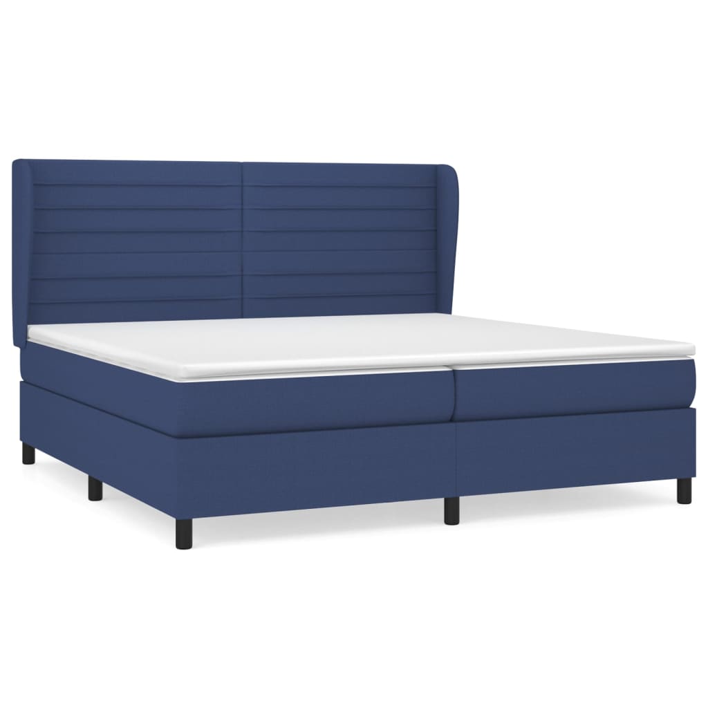 Giroletto a Molle con Materasso Blu 200x200 cm in Tessuto | homemem39