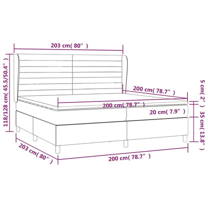 Giroletto a Molle con Materasso Blu 200x200 cm in Tessuto | homemem39
