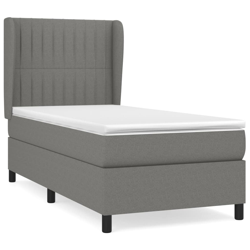Giroletto a Molle con Materasso Grigio Scuro 80x200 cm Tessuto | homemem39