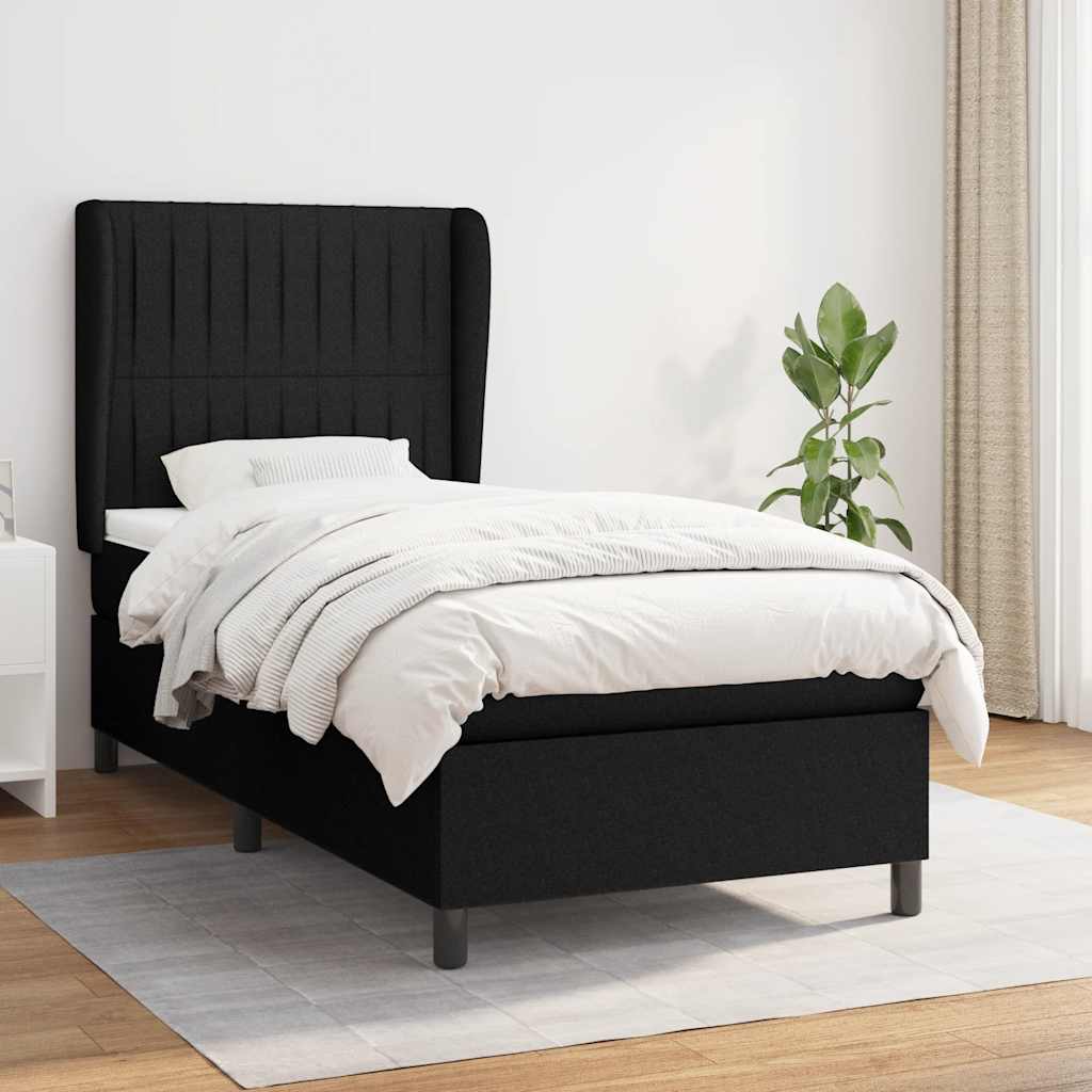 Giroletto a Molle con Materasso Nero 80x200 cm inTessuto | homemem39