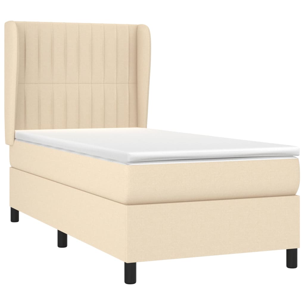 Giroletto a Molle con Materasso Crema 80x200 cm inTessuto | homemem39