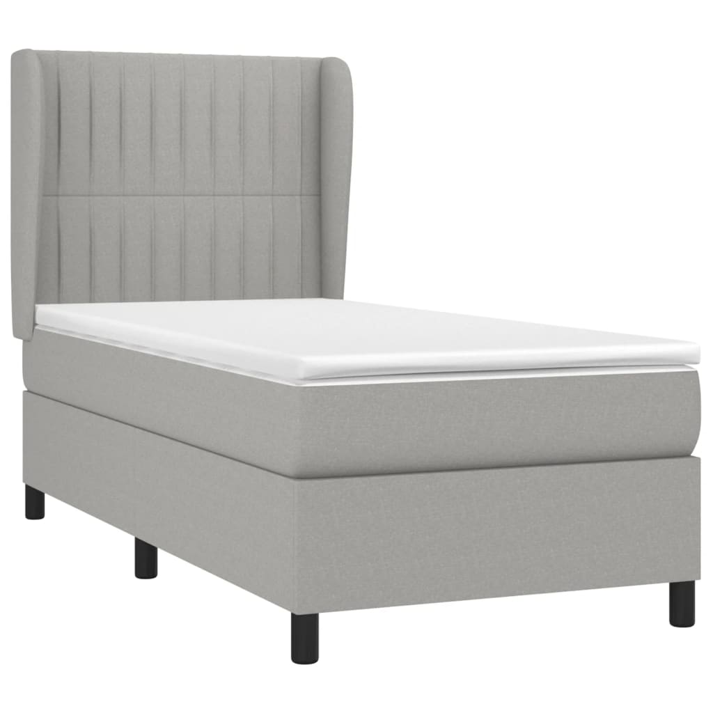 Giroletto a Molle con Materasso Grigio Chiaro 90x190 cm Tessuto | homemem39
