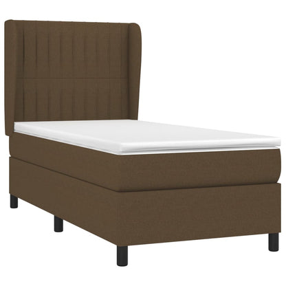 Giroletto a Molle con Materasso Marrone Scuro 90x190cm Tessuto | homemem39