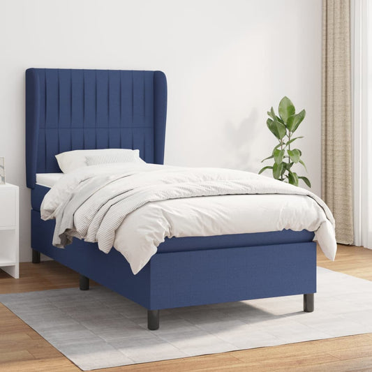 Giroletto a Molle con Materasso Blu 90x190 cm in Tessuto | homemem39