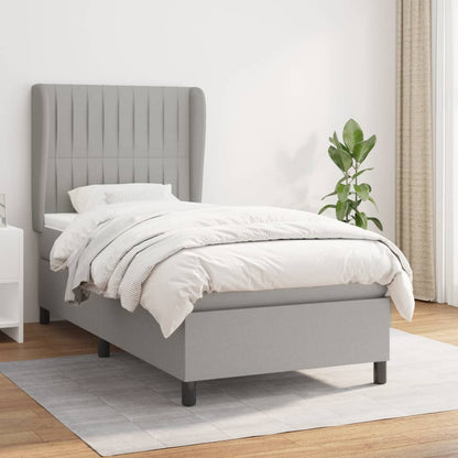 Giroletto a Molle con Materasso Grigio Chiaro 90x200 cm Tessuto | homemem39