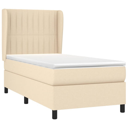 Giroletto a Molle con Materasso Crema 100x200 cm in Tessuto | homemem39