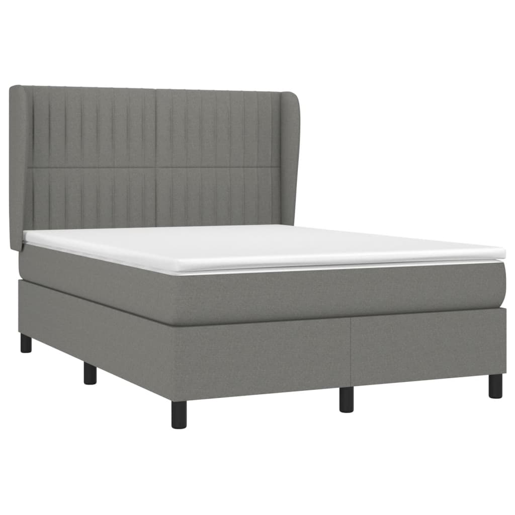 Giroletto a Molle con Materasso Grigio Scuro 140x190 cm Tessuto | homemem39