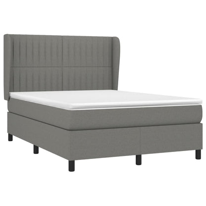 Giroletto a Molle con Materasso Grigio Scuro 140x190 cm Tessuto | homemem39