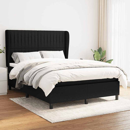 Giroletto a Molle con Materasso Nero 140x190 cm in Tessuto | homemem39