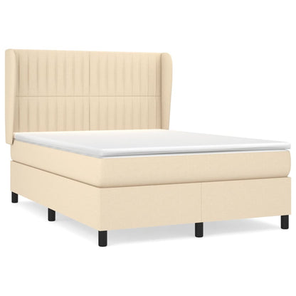 Giroletto a Molle con Materasso Crema 140x19 cm in Tessuto | homemem39