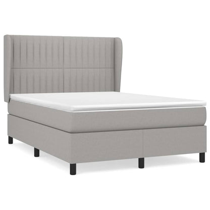 Giroletto a Molle con Materasso Grigio Chiaro 140x200cm Tessuto | homemem39
