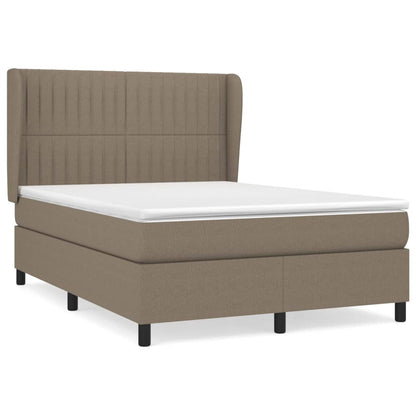 Spring bed frame with dove gray mattress 140x200 cm in fabric
