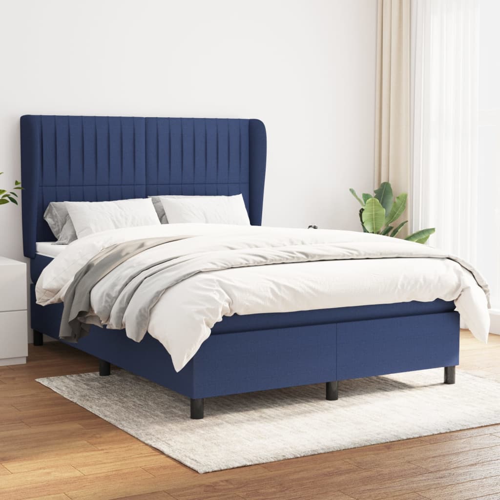 Giroletto a Molle con Materasso Blu 140x200 cm in Tessuto | homemem39