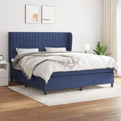 Giroletto a Molle con Materasso Blu 160x200 cm in Tessuto | homemem39