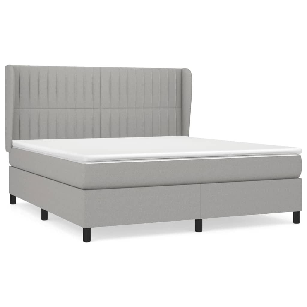 Giroletto a Molle con Materasso Grigio Chiaro180x200 cm Tessuto | homemem39