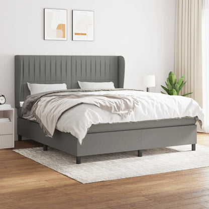 Giroletto a Molle con Materasso Grigio Scuro 180x200 cm Tessuto | homemem39