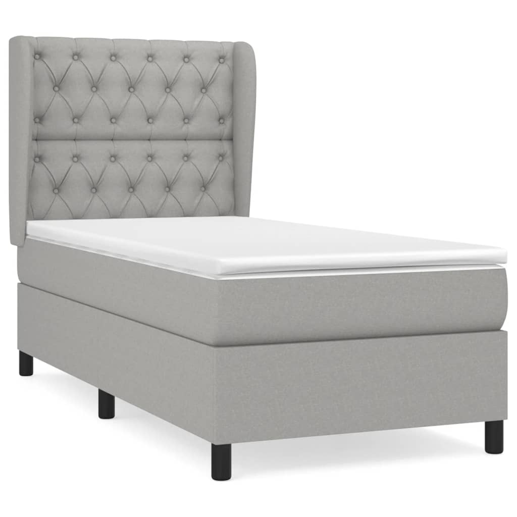 Giroletto a Molle con Materasso Grigio Chiaro 80x200 cm Tessuto | homemem39
