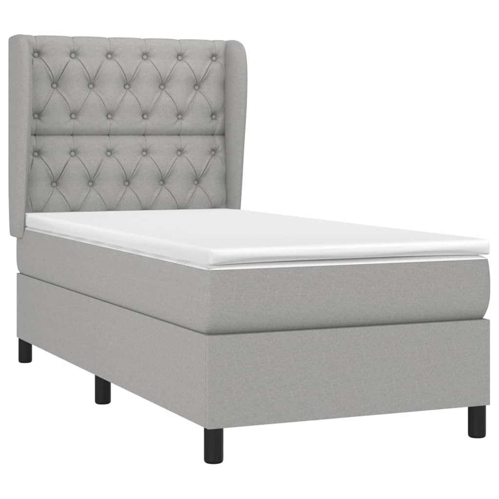 Giroletto a Molle con Materasso Grigio Chiaro 80x200 cm Tessuto | homemem39